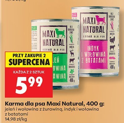 Karma dla psa, 400 g jeleń i wołowina z żurawiną promocja w Biedronka