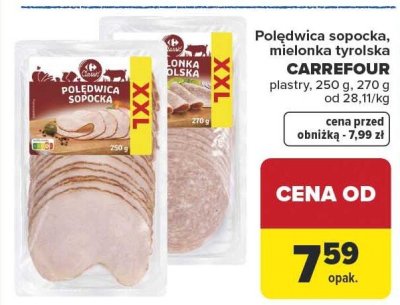Polędwica sopocka plastry Carrefour promocja w Carrefour