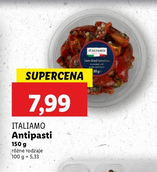 Antipasti suszone pomidory Italiamo promocja