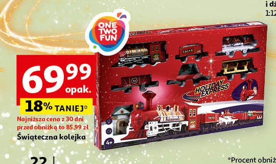 Kolejka mikołaja One two fun promocja w Auchan