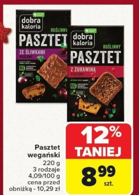 Pasztet wegański Dobra Kalaria ze śliwkami i pieczoną cebulą roślinny promocja w Carrefour Market