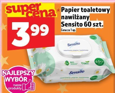 Papier toaletowy nawilżany Sensito 60 szt. promocja w TOPAZ