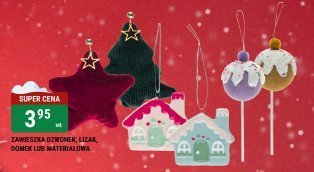 Zawieszka różnorakia lizar, bombki lub materiałowa promocja w bi1