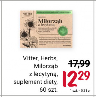 Suplement diety mi艂orz膮b z lecytyn膮 Vitter herbs promocja