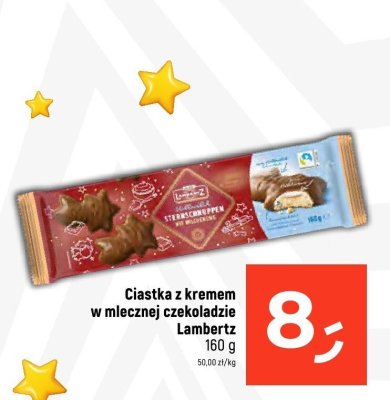 Ciastka z kremem w mlecznej czekoladzie Lambertz 160 g promocja w Dealz