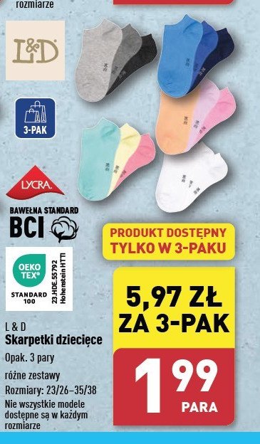 Skarpetki dziecięce L&d promocja