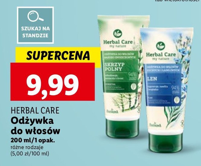 Odżywka do włosów suchych i łamliwych len Farmona herbal care promocja