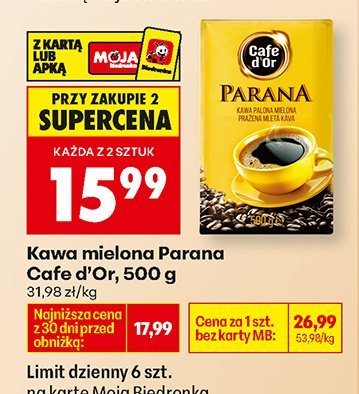 Kawa mielona Parana Cafe d'Or, 500 g promocja w Biedronka