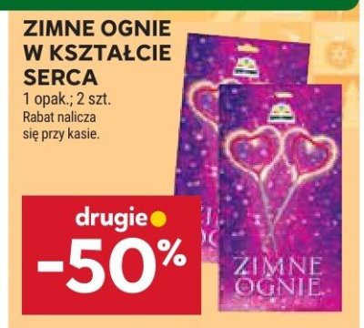 Zimne ognie w kształcie serca promocja w Stokrotka