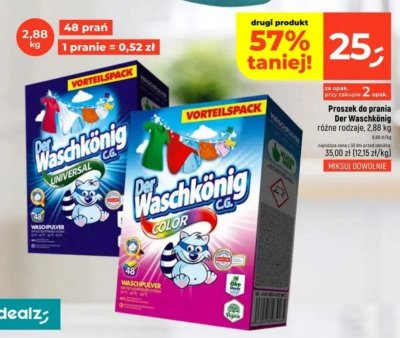 Proszek do prania Der Waschkönig różne rodzaje promocja w Dealz