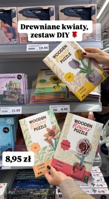 Puzzle drewniane 3D Wooden Flower Puzzle China Rose Action promocja w Action