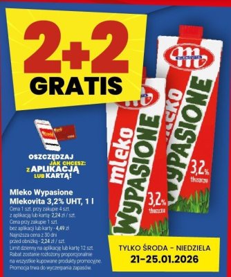 Mleko Wypasione Mlekovita 3,2% UHT, 1 l promocja w Twój Market