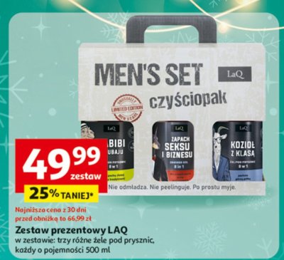 Zestaw prezentowy LAQ żele pod prysznic, każdy o pojemności 500 ml promocja w Auchan