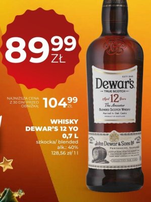 Whisky Dewar's 12 YO 0,7 L promocja w Duży Ben