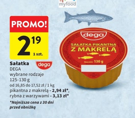 Sałatka rybna z warzywami Dega promocja w Intermarche