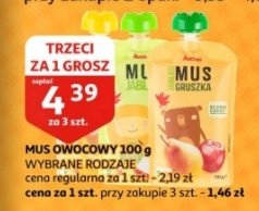 Mus jabłko-banan Auchan różnorodne (logo czerwone) promocja