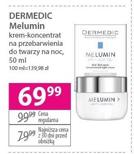 Krem-koncentrat na przebarwienia na noc Dermedic melumin promocja