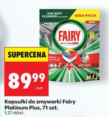 Kapsułki do zmywarki Fairy Platinum Plus promocja w Biedronka