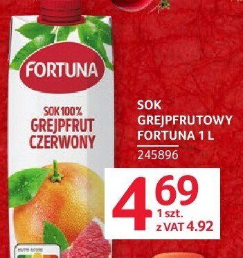 Sok grejpfrutowy czerwony Fortuna 1L promocja w Selgros