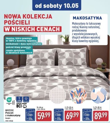 Komplet po艣cieli z makosatyny z bawe艂ny bio 200 x 220 cm + 2x 70 x 80 cm Novitesse promocja