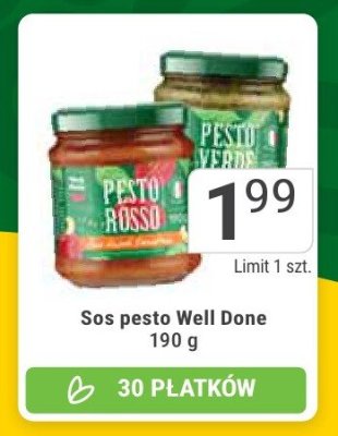 Sos pesto Well Done promocja w Stokrotka