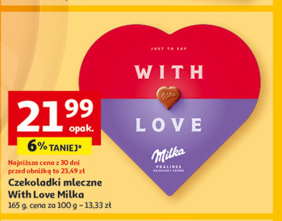 Bombonierka MILKA WITH LOVE promocja w Auchan