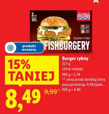 Burger rybny różne rodzaje promocja w Lidl