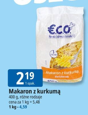 Makaron z kurkumą Eco+ promocja w Leclerc