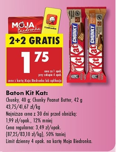 Baton Kitkat chunky peanut butter promocja w Biedronka