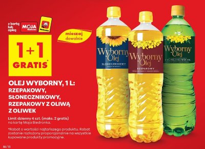 Olej słonecznikowy 1+1 GRATIS promocja w Biedronka