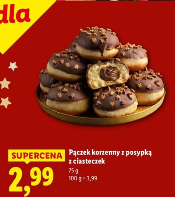 Pączek korzenny z posypką z ciasteczek promocja w Lidl