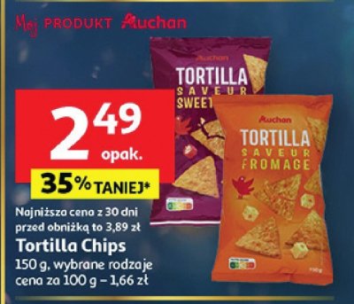 Tortilla Chips saveur sweet lub fromage Auchan promocja w Auchan