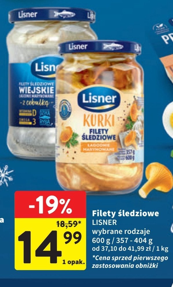 Filety śledziowe z kurkami Lisner promocja w Intermarche