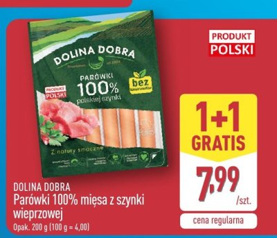Parówki 100% mięsa z szynki wieprzowej promocja w Aldi