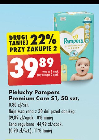 Pieluszki dla dzieci 1 Pampers premium care promocja