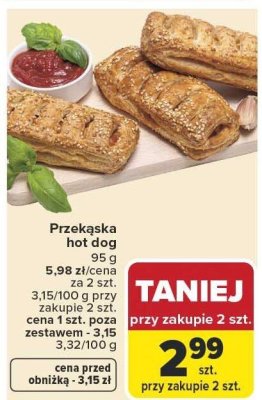 Przekąska hot dog promocja w Carrefour