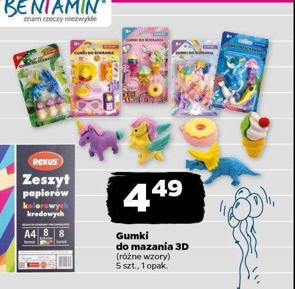 Gumki do mazania 3d Beniamin Beniamin mn promocja