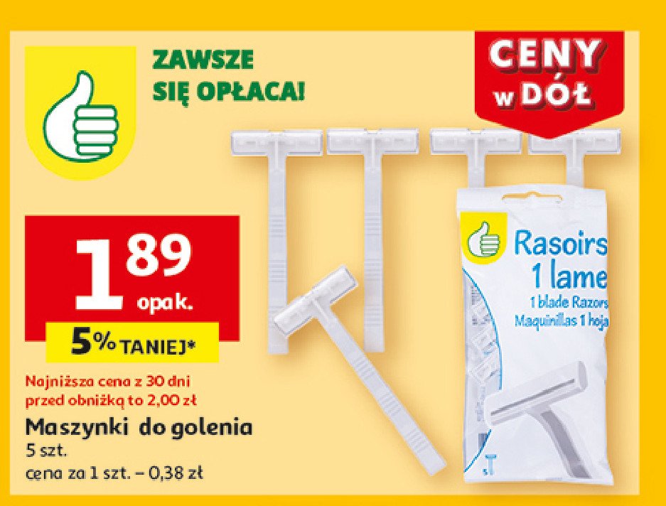 Maszynki do golenia Podniesiony kciuk promocja