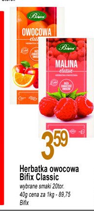 Herbatka malina Bifix classic promocja