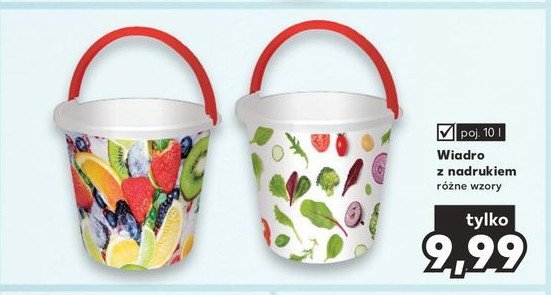 Wiadro plastikowe z nadrukiem poj. 10 l promocja