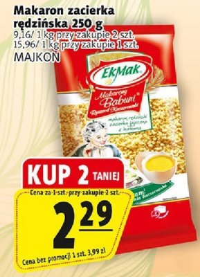 Makaron zacierka rędzińska MAJKON promocja w Prim Market