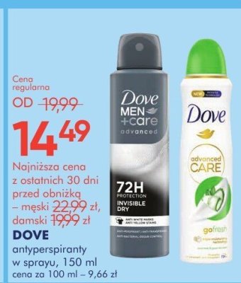 Antyperspirant DOVE antyperspiranty w sprayu, 150 ml promocja w Super-Pharm