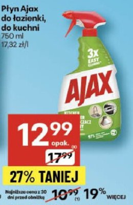 Płyn Ajax do łazienki, do kuchni promocja w Delikatesy Centrum