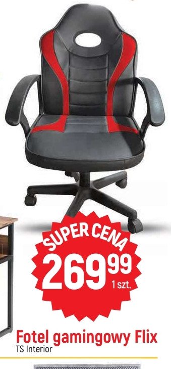 Fotel biurowy flix czarno-szary Ts interior promocja