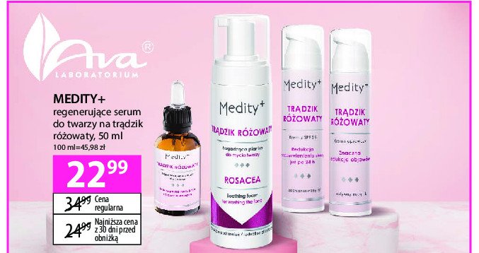 Serum do twarzy na trądzik różowaty Ava medity+ rosacea promocja