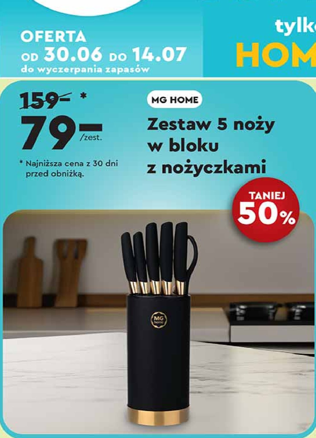 Noże w bloku Mg home promocja