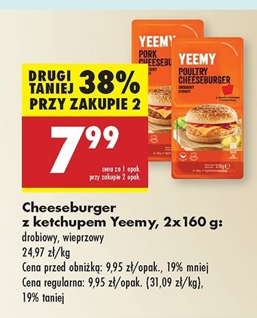 Cheeseburger wieprzowy z ketchupem Yeemy promocja