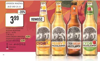 Cydr różne rodzaje promocja w Dino