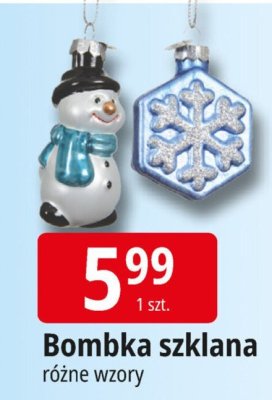 Bombka szklana 8 cm, różne wzory promocja w Leclerc