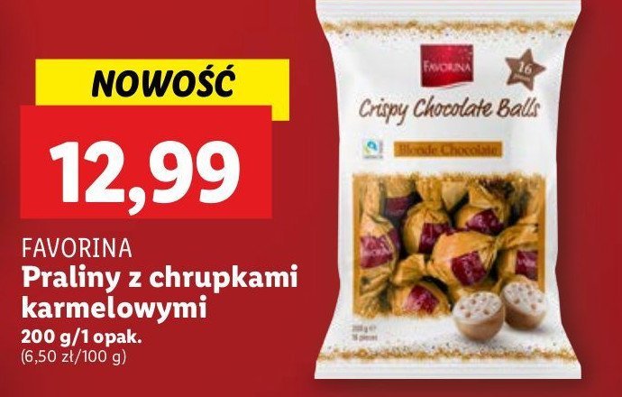 Praliny z chrupkami karmelowymi Favorina promocja